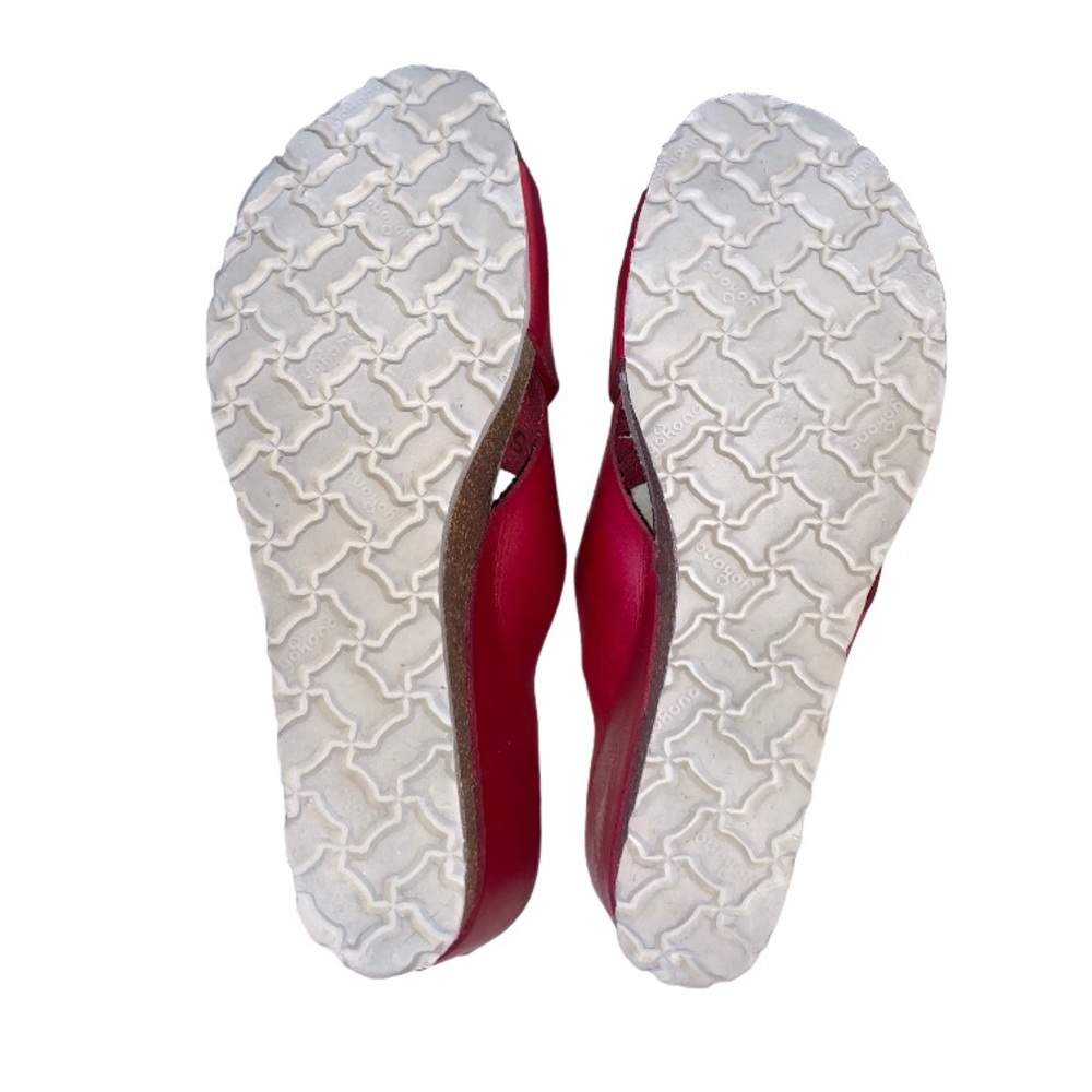 Yokono 9.5 red leather wedges women’s shoes size 9 1/2 - Picture 11 of 14